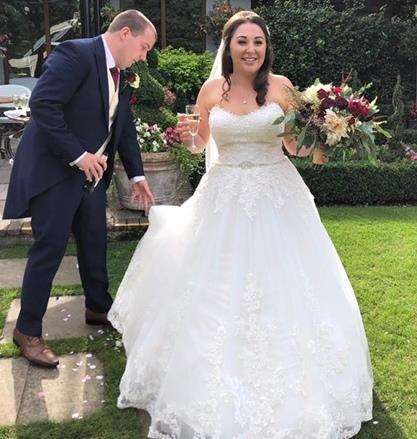 Chloe Dixon from Rainham on her wedding day