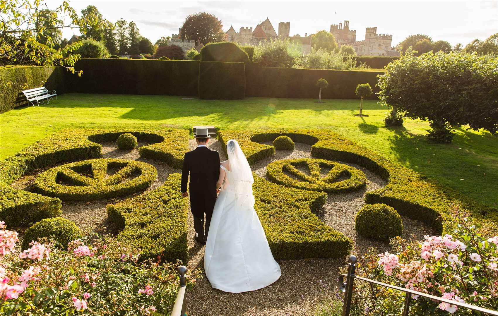 A couple on their wedding day at Penshurst Place Picture: Craig Prentis