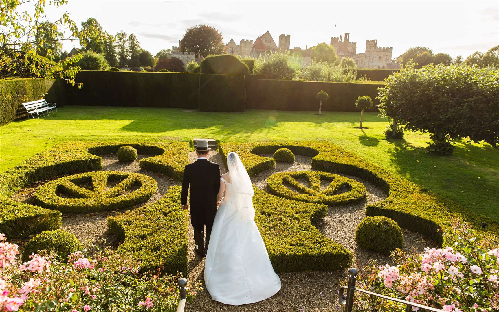 A couple on their wedding day at Penshurst Place Picture: Craig Prentis