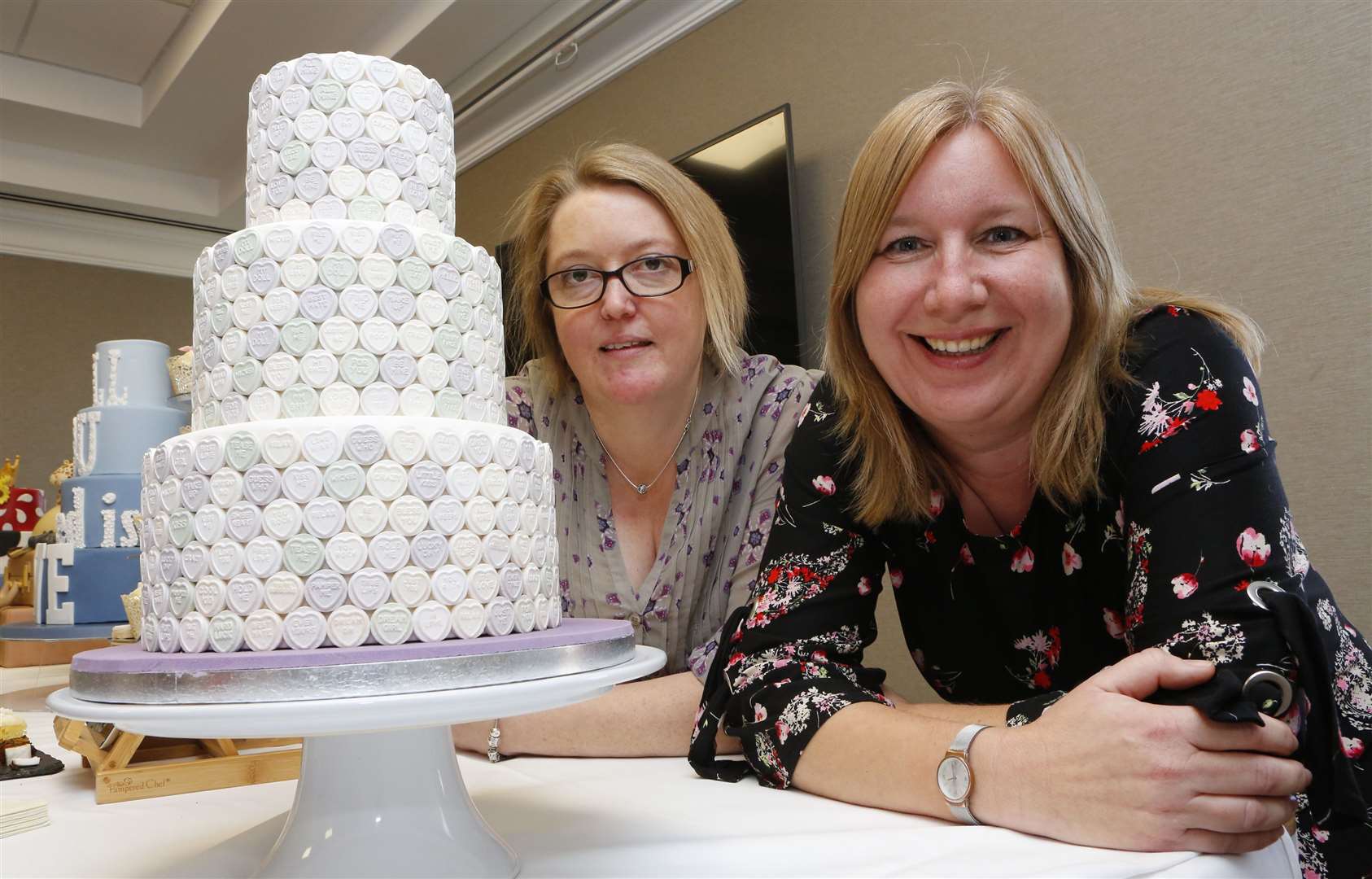 Jo Halliday and Sarah Murphy from The Flourcloud at a Wedding Experience show