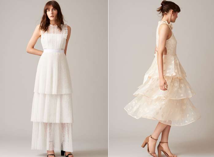 Theodora wedding dress, left and Guinevere dress. Both £599 at Whistles. More at www.whistles.com